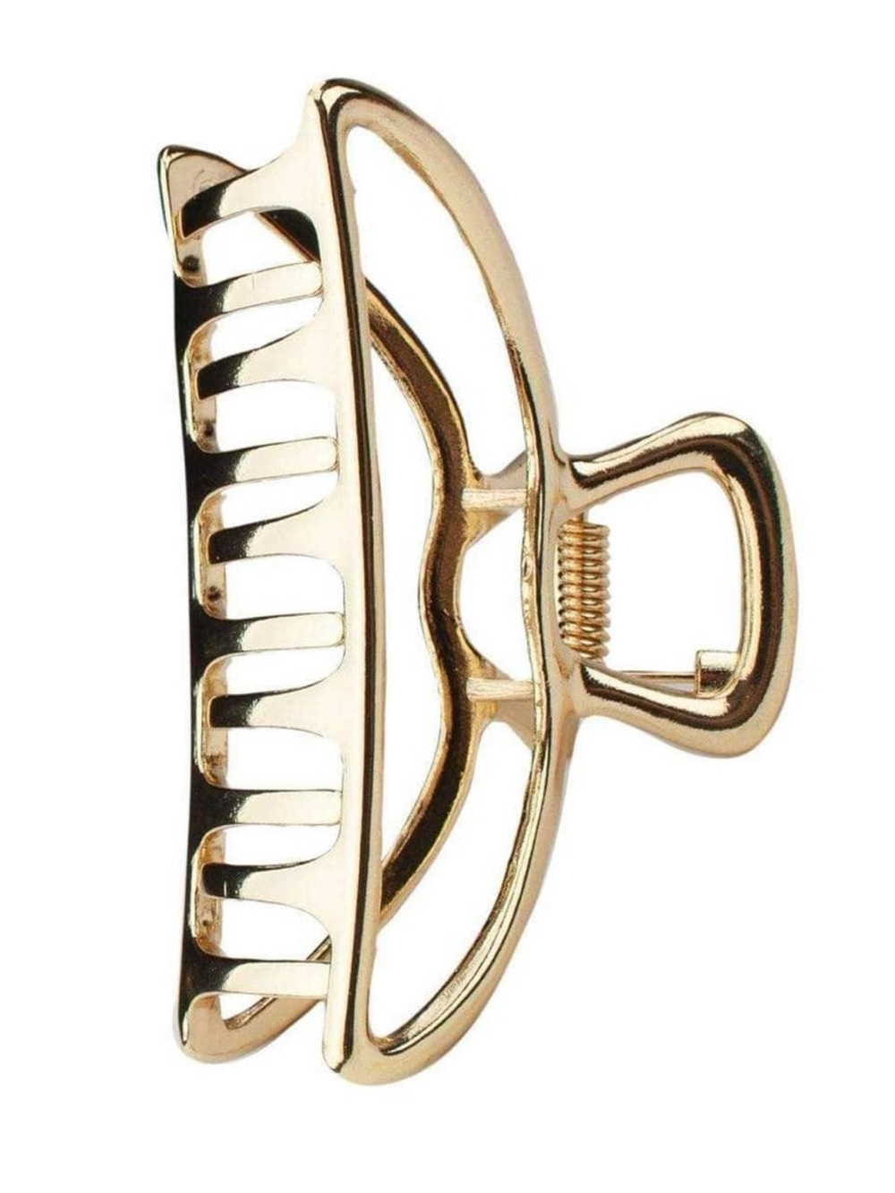 Gold Metal Hair Claw Clip - Women's Accessory
